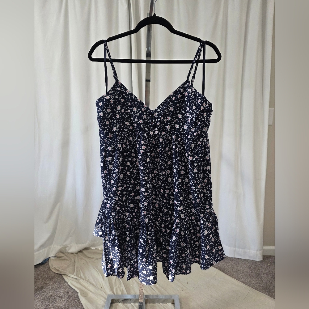 Very J Navy Floral Dress